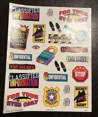Vintage 1993 ‘Highlights For Children’ Spy/ Detective Sticker Sheet Stickers