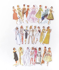 160 Pcs Vinyl Scrapbook Stickers Packs – Vintage People, Fashion, Lady, Sewing,
