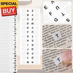 364PCS White Alphabet Tabs, A to Z 26 Letters Alphabet Stickers, Alphabetical Ta