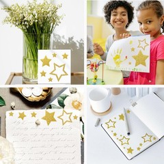 5 Sheets Glitter Star Stickers, Gold Stars Stickers, Self-Adhesive Star Label…