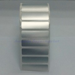 Thermal Transfer Silver PET Label Waterproof Label Sticker 40*10mm 1800pcs