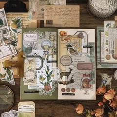 400 Pcs Vintage Journaling Supplies Scrapbook Paper for Junk Journals Planner