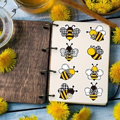 1000Pcs Bee Stickers for Kids Summer Plaid Bumble Bee Stickers World Bee Day …