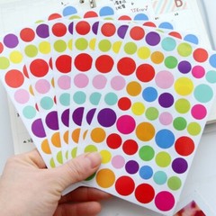 54 Sheets Colorful Heart Polka Dots Star Shape Stickers Rainbow Decorative Decal