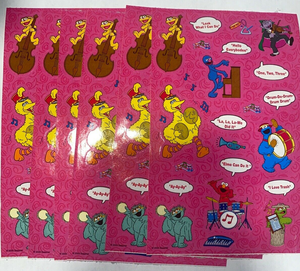 Sandylion Sesame Street lot of 6 SHEETS size 4″ X 6″ *****