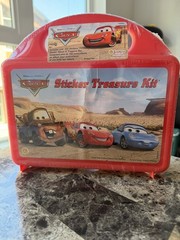 Vintage Disney Cars Sticker Treasure Kit Sandylion Sealed New Box Album Case Y2K
