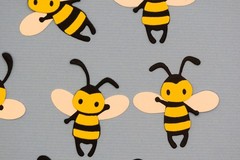 Bumble Bee Die Cut 10 bees Handmade Paper Piecing Card Stock Scrapbook 10 pc