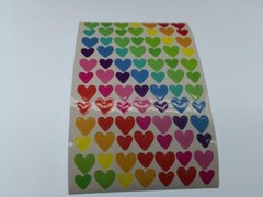 Paper Heart Shaped Stickers total 504 pcs 6 Pages Varied sizes Phone Decor US
