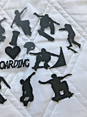 Skateboarding die cuts, Embellishments, Silhouettes..15 pieces/punches
