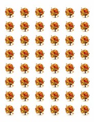 48 FALL TREE ENVELOPE SEALS LABELS STICKERS 1.2″ ROUND !