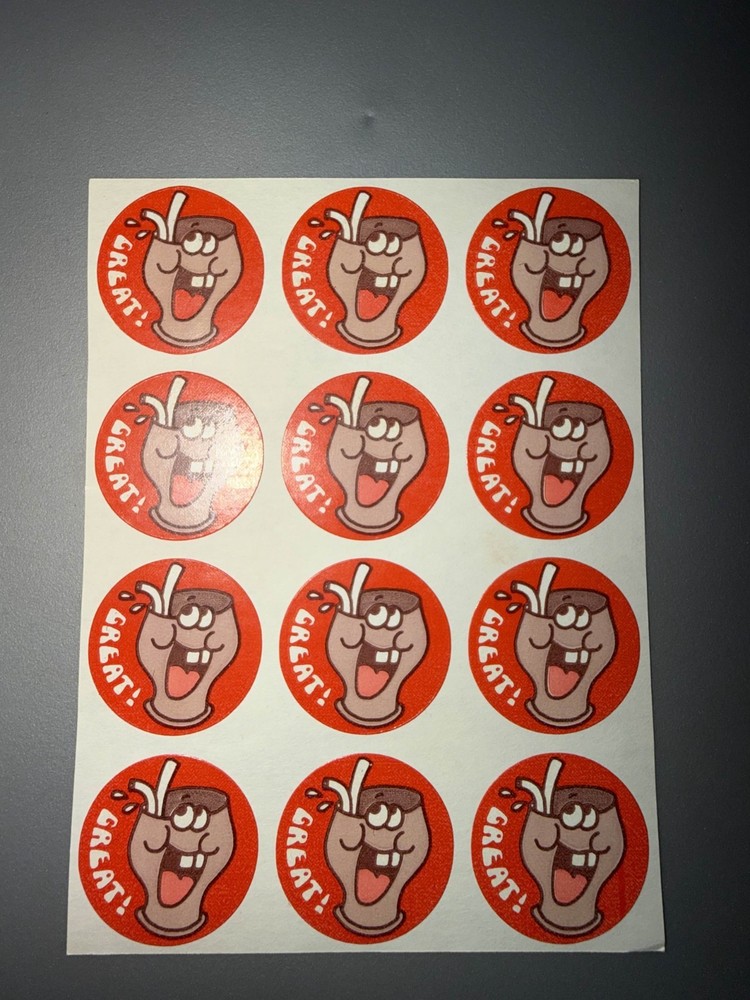 Vintage TREND Rare Sheet Of 12 «Great!» Scratch and Sniff Stickers *No TM*