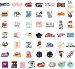100pcs Book Lover Vinyl Stickers, Love Books, Book Worm, Reading, 026