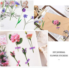 80 Pieces Natural Flower Stickers for Scrapbooking, Self-Adhesive Scrapbooking S