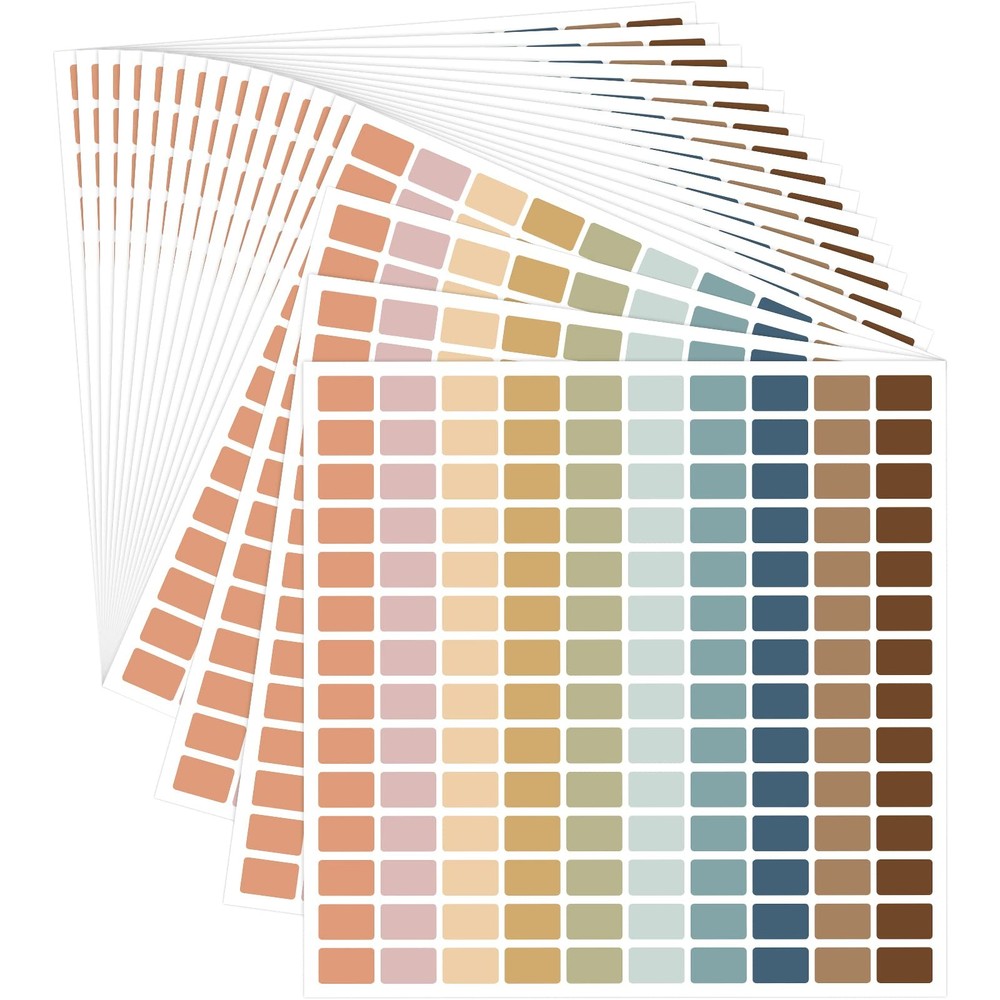 20 Sheets Colorful Coding Labels Rectangle Colored Stickers Assorted Removabl…