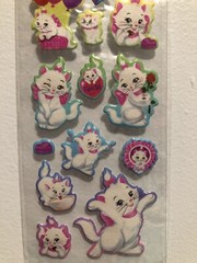 Disney Marie Cat Puffy Sticker Sheet Scrapbook Kids Diary Collection