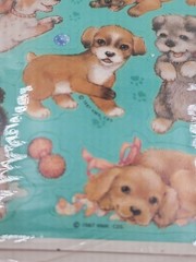 Vintage Stickers Hallmark Dogs Puppies Sticker Pack NOS 14 New Sheet, 1 Partial