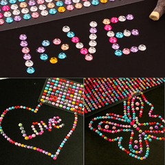 3120pcs 6mm Self-Adhesive Rhinestone Stickers Gem Jewels Colored