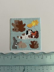 Vintage Sandylion Stickers Animal Pairs 1 Module Teddy Bear Bunny Chicks Mice