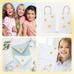 Star Stickers, 500 PCS Holographic Gold Star Stickers, 1 Inch Self Adhesive Meta