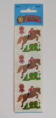 Vintage SandyLion Mylar Horse And Rider Equestrian Horse Riding Stickers Sealed