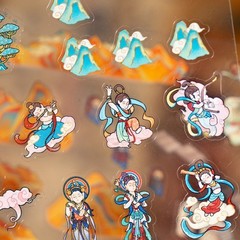 Cultural Landscape Scenery Sticker Miniature Scene PET Sticker For Journal Photo