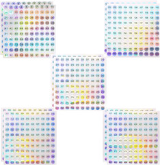 20 Sheets 1 to 500 Consecutive Laser Number Stickers round Self Adhesive Reflect