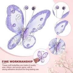 12Pcs Butterflies for Crafts 2.2″ Organza Butterflies, Light Purple