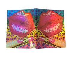 Lisa Frank Y2K Big Lips Glitter Pocket Folder Unpunched New RARE