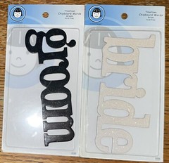 RARE Lot Of 2 Lil Davis Designs Chipboard Brides & Groom Titles Wedding Glittery