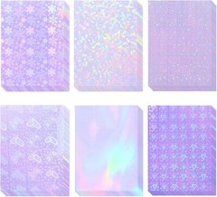 36 Sheets Holographic Sticker Paper, Clear Vinyl Lamination Sticker Film 8.5×11″
