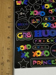Mrs Grossman’s Glitter GAB Girly XOXO Princess Scrapbook Stickers 2 Sheets 6.5×4