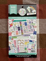 Used MAMBI Happy Planner 2018 Sticker Book Neon Lights Most Stickers Included