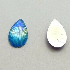 100 Mixed Color With AB Shell Acrylic Flatback Teardrop Cabochons 8X13mm