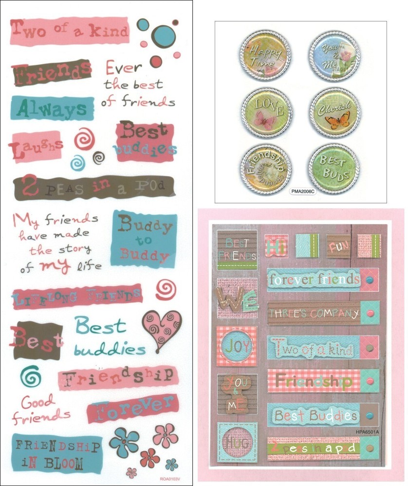 Mackinac Moon, Friends, coordinating scrapbook embellishments 3 sheets/pkg