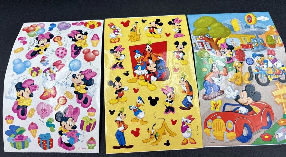 Vintage Sandylion Mickey Mouse And Friends Stickers Lot Of 3 New Maxi
