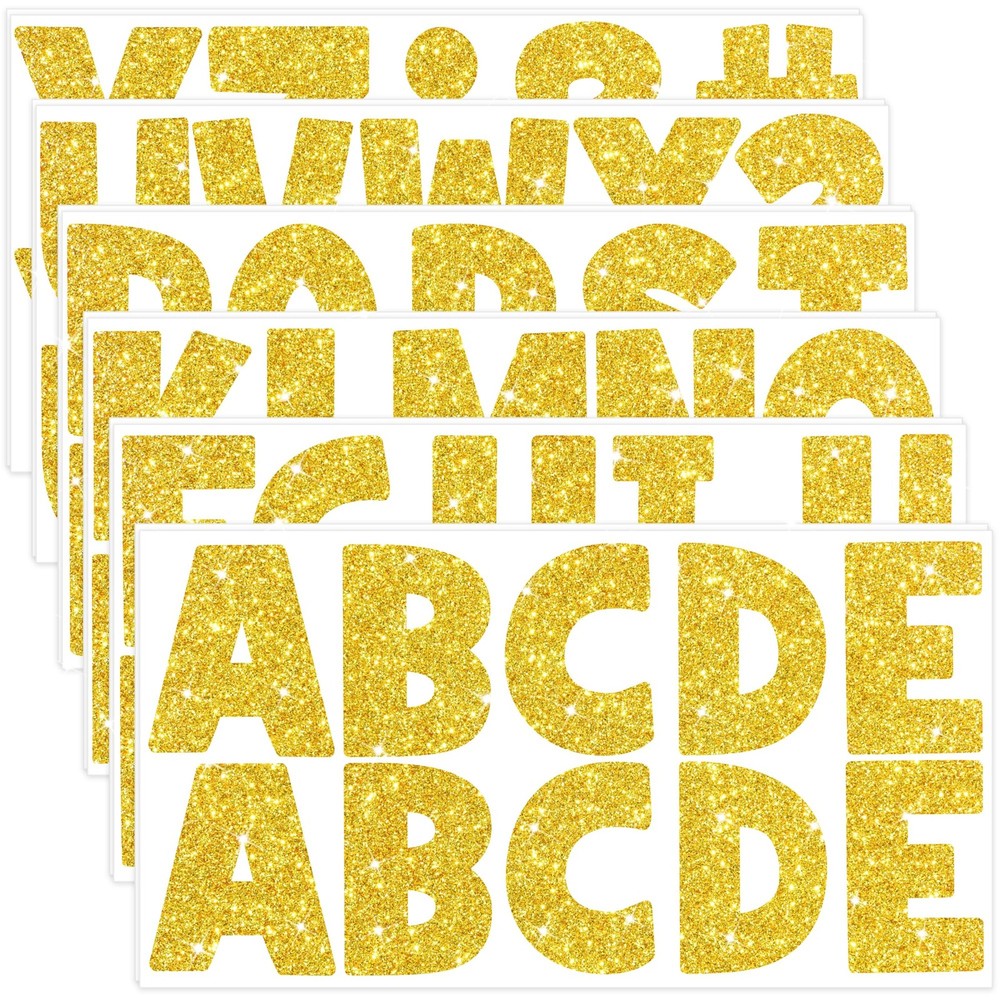 128 Pcs Large Letter Stickers Glitter, 12 Sheets 2.5 Inch Bulletin Board Lett…