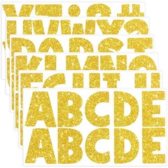 128 Pcs Large Letter Stickers Glitter, 12 Sheets 2.5 Inch Bulletin Board Lett…