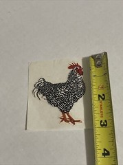 Chicken Sticker Scrapbook Black White Speckled Rooster Hen Farmhouse 80s