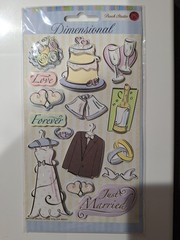 Dimensional Stickers with Wedding theme-Just Married, Love Forever-Punch Studio