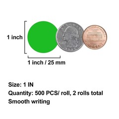 1 Inch Dot Stickers Green Circle Round Coding Labels, Blank Color Sticky Dots…