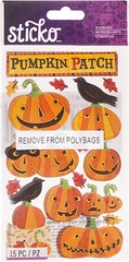Sticko Pumpkin Patch Stickers 15 pc Crow Leaves Fall Halloween
