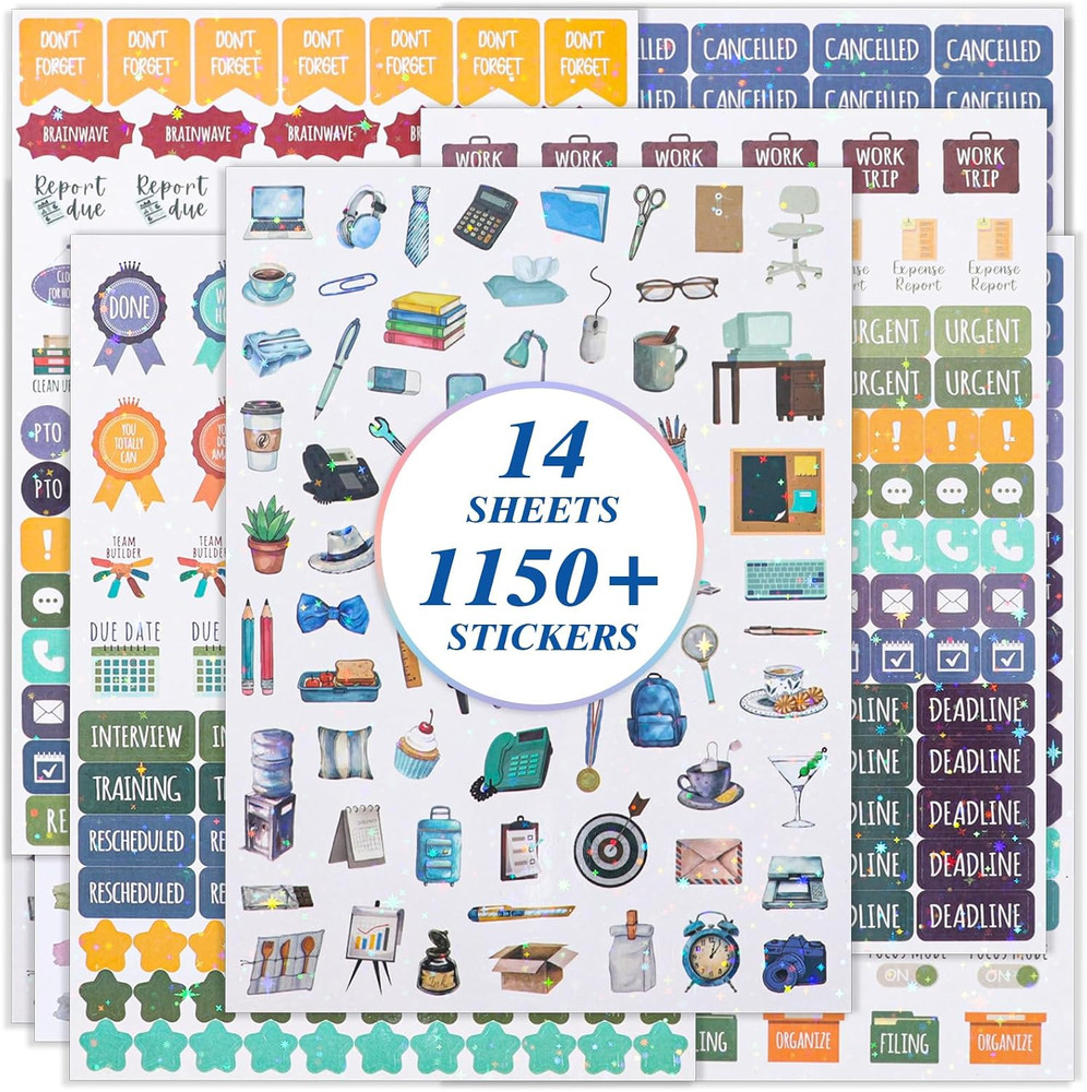 1150+ Planner Stickers for Work, Task Stickers Business Women Sticker Teacher Pl