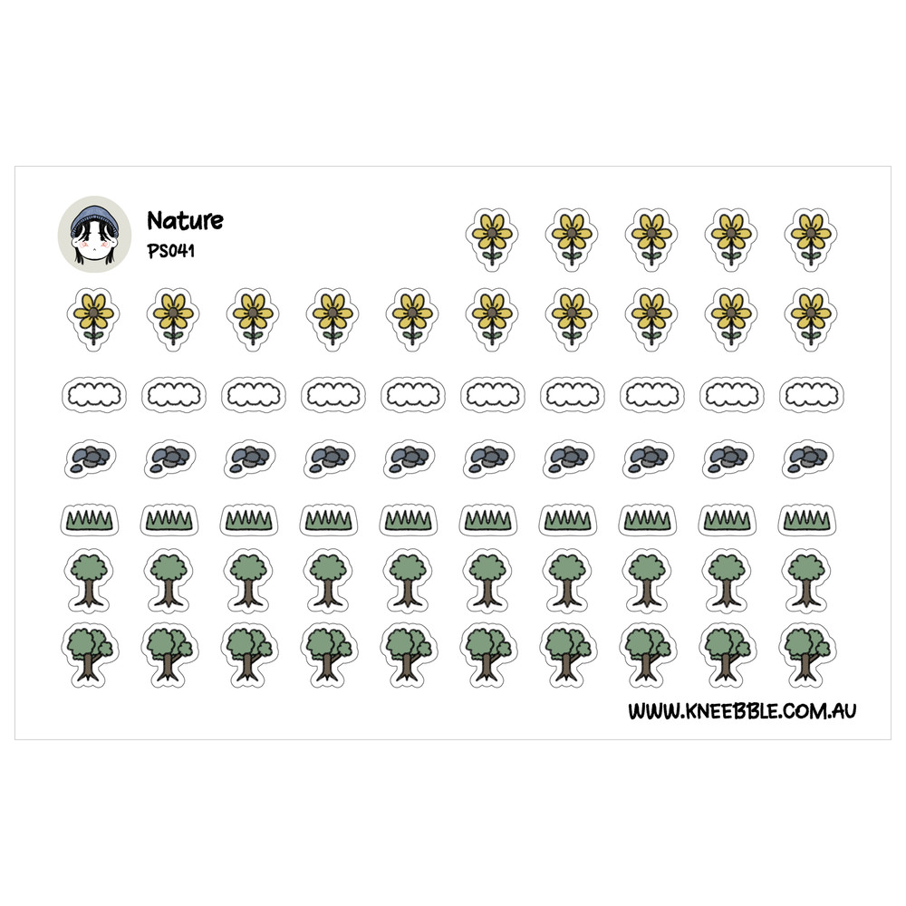 Nature Planner Stickers – Floral & Tree Design Decorative Decals for Daily Organ