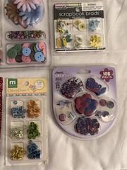 Scrapbooking Craft Lot Of Embellishments NEW Stickers, Brads, Misc Mixed Lot