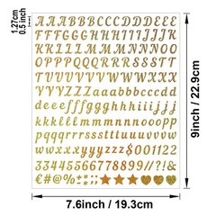 0.5 inch Small Letter Sticker, Golden Vinyl Self Adhesive inch, Gold