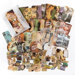 200PCS Vintage Scrapbooking Supplies Pack for Junk Journal Planners Decoupage Pa