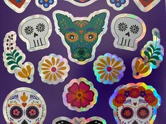 Dia De Los Muertos Day Of The Dead Sticker Sheet Foil Accents Halloween Decorate
