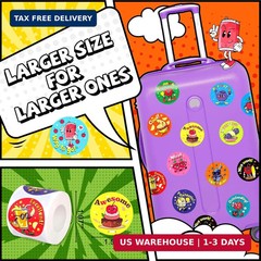 3 Rolls Scratch and Sniff Scented Stickers for Kids, 600 Pcs Motivational Reward