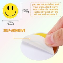 Wercokt 50 PCS Cute Smiling Water Bottle Stickers for Kids, Teaching Rewards,