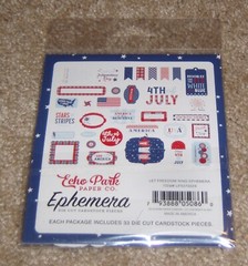 Echo Park/Carta Bella DieCut Ephemera Assortment ~ America Freedom Ring NIP